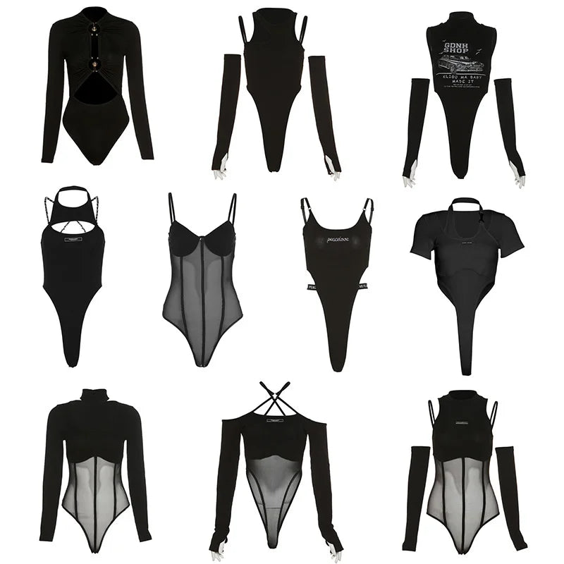 Raven Mesh Bodysuit Tops