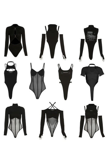 Raven Mesh Bodysuit Tops